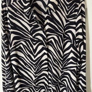 Ann Taylor Monochrome Zebra Print Top